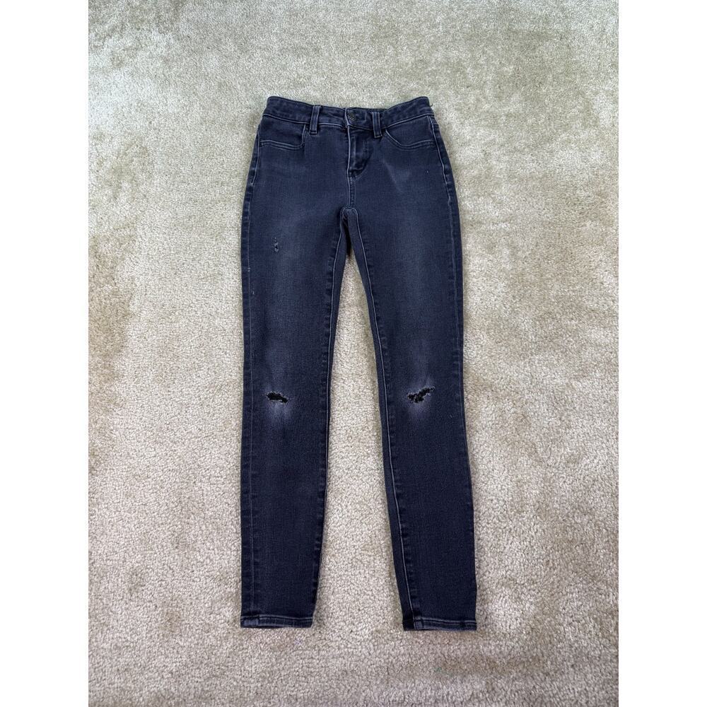 American Eagle Womens Hi Rise Jeggings Size 00 Short Dream Jean Distressed B971